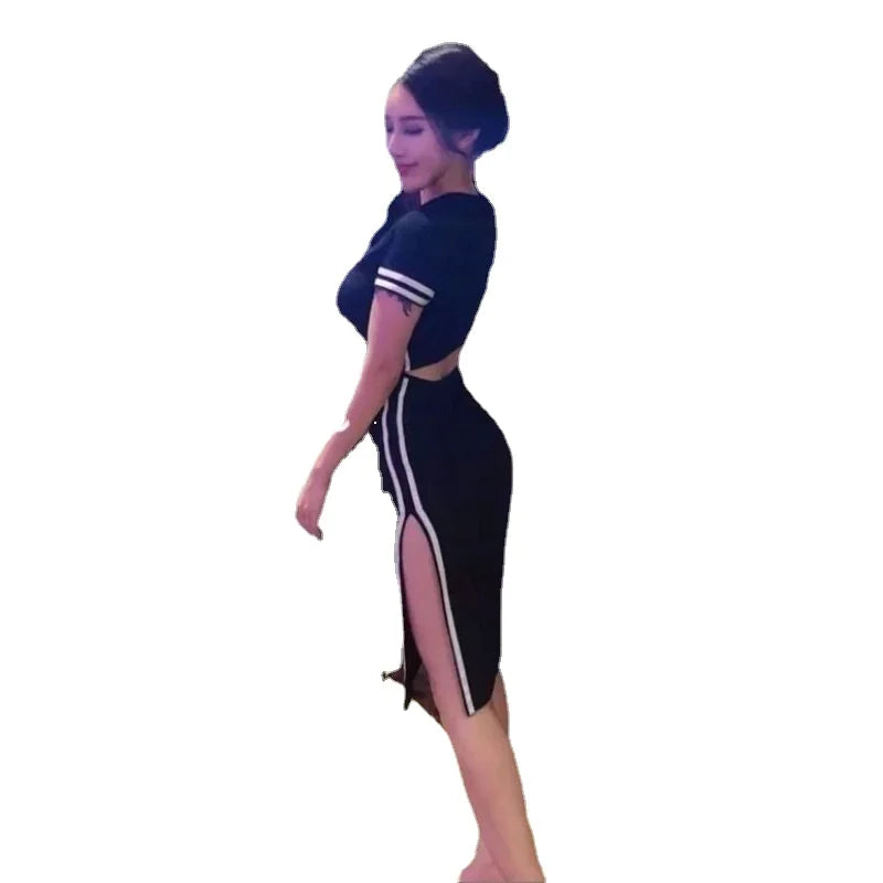 Black Woman Dress Dresses for Women 2025 Night Club Midi Tight Bodycon Clothes Promotion Luxury Outfits Harajuku Trendy Summer X Good Vibrations