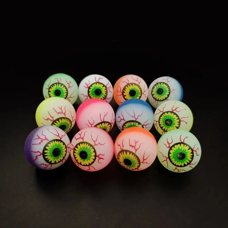 5/10/20pcs Glow in The Dark Eyeball 32MM Bouncy Ball Halloween Supplies Toys Horror Luminous Scary Ball Kids Toys Gift Good Vibrations