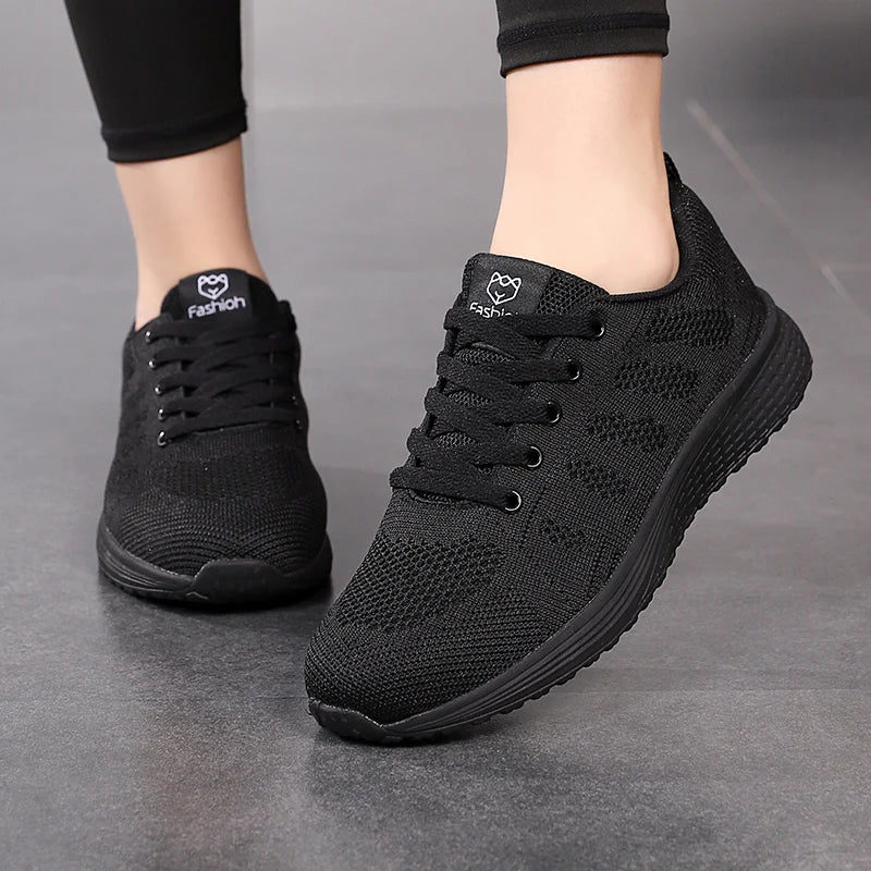 2024 Women Sport Shoes Fashion Platform Sneakers Ladies Spring Winter Flats Running Shoes for Woman Good Vibrations