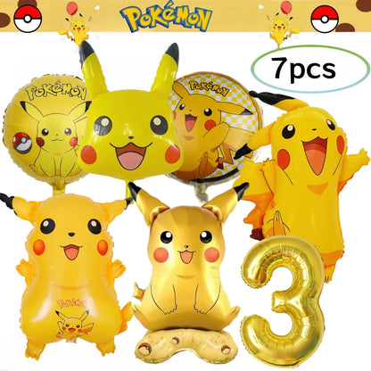 Pokemon Birthday Party Decorations Pikachu DIY Sticker Tableware Plate Tablecloth Baby Shower Kids Favors Gifts Party Supplies Good Vibrations