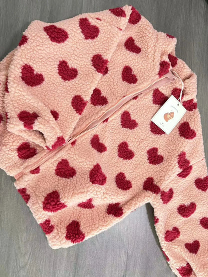 Coat Girl Cotton-padded Clothes KS 2025 Winter New Children's Lamb Wool Coat Boys Winter Jacket Outerwear Children's Clothing Good Vibrations