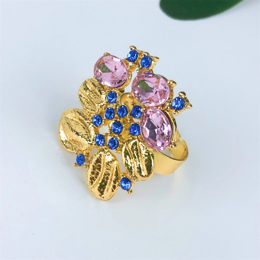 High Quality 18K Gold Plated Jewelry Sets For Women Luxury Design Necklace Earrings Bracelet And Ring Full Set Jewelry Trending Good Vibrations Adult Super Store