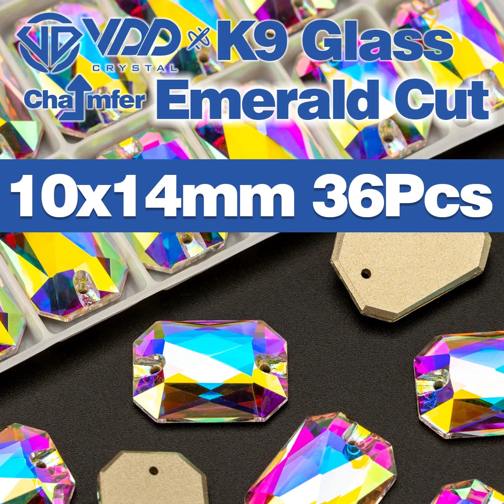 VDD Chamfer AAAAA Top Quality K9 Glass Sew On Rhinestones Sewing Crystal AB Flatback Stone For Clothes Accessories Wedding Dress Good Vibrations