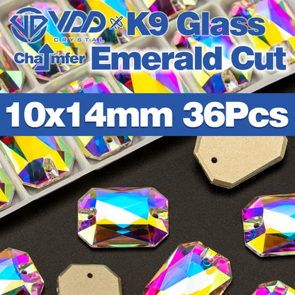 VDD Chamfer AAAAA Top Quality K9 Glass Sew On Rhinestones Sewing Crystal AB Flatback Stone For Clothes Accessories Wedding Dress Good Vibrations