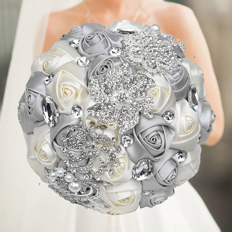 Green Crystal Wedding Bouquet Red Brooch bouquet wedding Wedding flowers Bridal Bouquets Good Vibrations