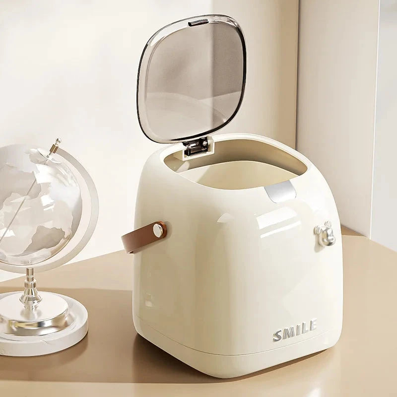 Beishan 2L Luxury Desktop Trash Can, Small Paper Basket With Handle, Suitable For Offices, Bedrooms, Living Rooms, Etc Good Vibrations Adult Super Store