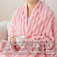 1pc flannel blanket - soft, comfortable, warm nap blanket, Christmas exquisite gift blanket, available in multiple colors Good Vibrations