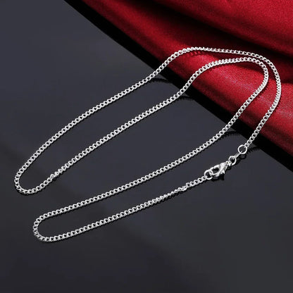 Hot 925 Sterling Silver 2MM String Chain Necklace For Women Men 16-30 Inches High Quality Popular Party Brands Jewelrys Gifts Good Vibrations
