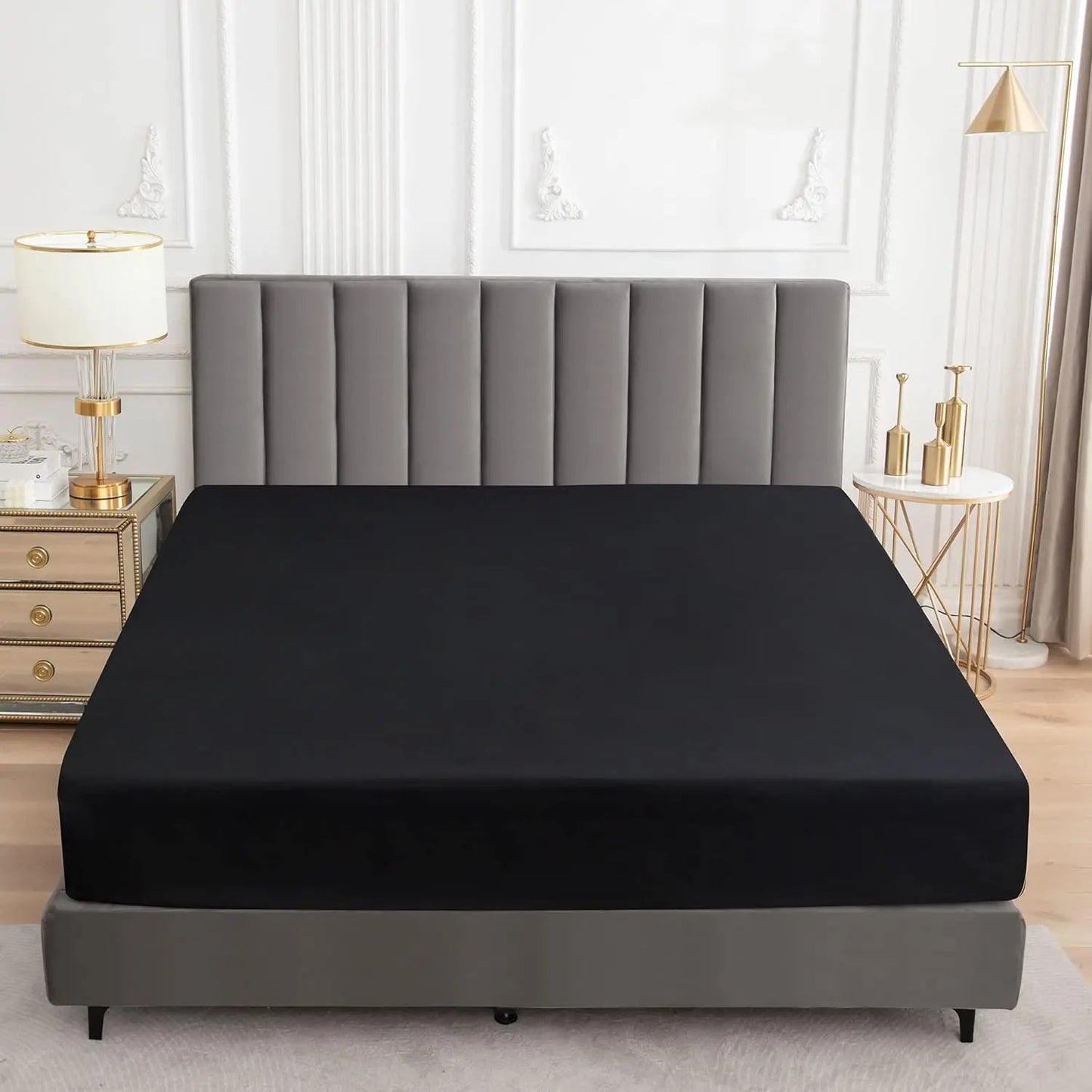 Waterproof Fitted Bed Sheet Comfortable Mattress Protector with Elastic Rubber Band Washable and Easy Care Good Vibrations