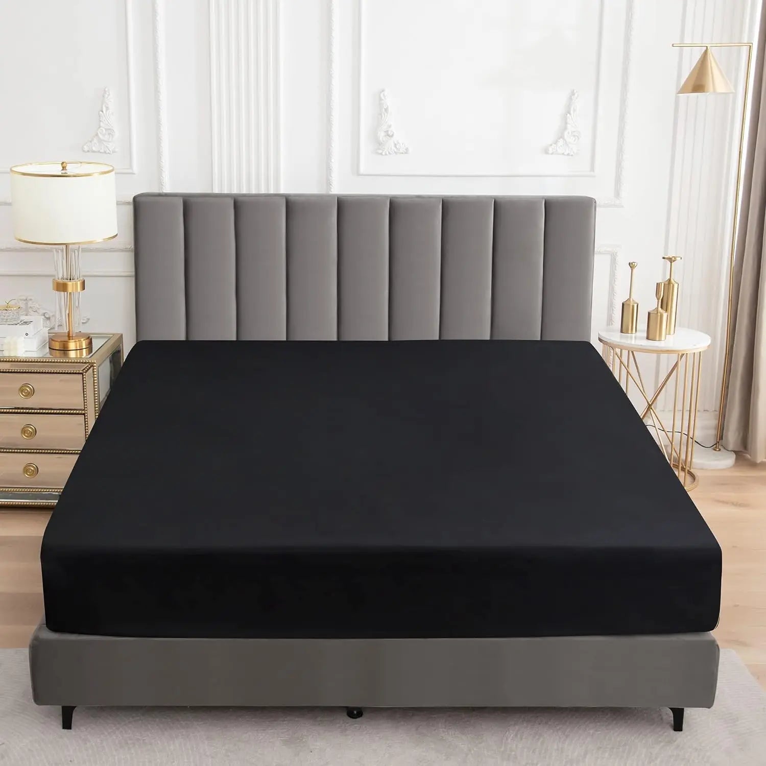 Waterproof Fitted Bed Sheet Comfortable Mattress Protector with Elastic Rubber Band Washable and Easy Care Good Vibrations