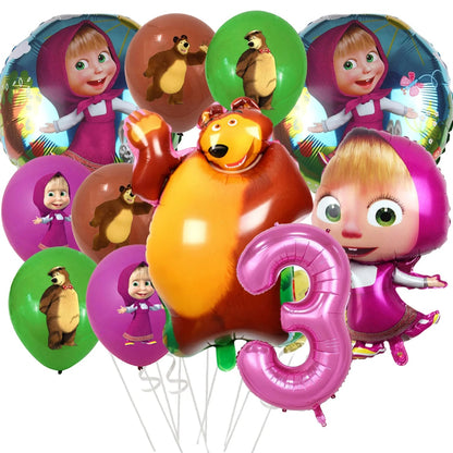 Girl and the Bear Birthday Decorations Disposable Tableware Tablecloth Cup Plate Napkin Balloons Baby Shower kids Party Favors Good Vibrations