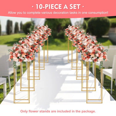 10Pcs 80cm Geometric Metal Stands Flower Vase Holders Wedding Party Centerpiece