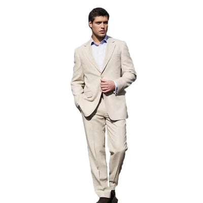 Mens Suits Latest Designs Beige Groom Tuxedos 2 Pieces (Jacket+Pants) Wedding Prom Dinner Italian Man Suit Notch Lapel Blazer