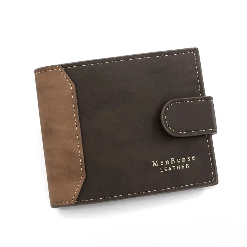 Fashion with Hasp Short Wallet PU Leather Multi Slot Coin Purse Large Capacity Money Bag Men Good Vibrations