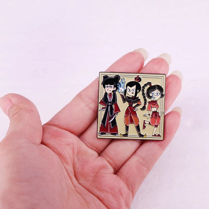 Avatar The Last Airbender Azula Mai and Ty Lee funny manga badge cartoon brooch pins jewelry Good Vibrations