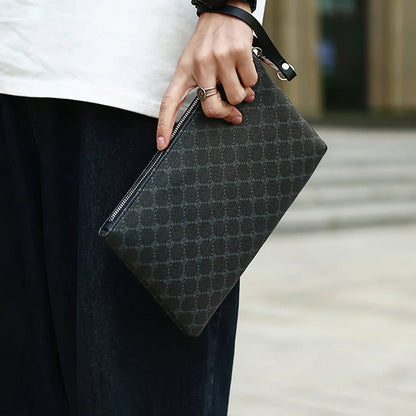 Pu Fashion Men's Clutch Bag Business Large Wallet Wrist Bag Large Coin Purse Storage Bag Good Vibrations