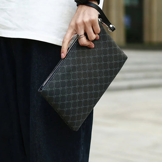 Pu Fashion Men's Clutch Bag Business Large Wallet Wrist Bag Large Coin Purse Storage Bag Good Vibrations