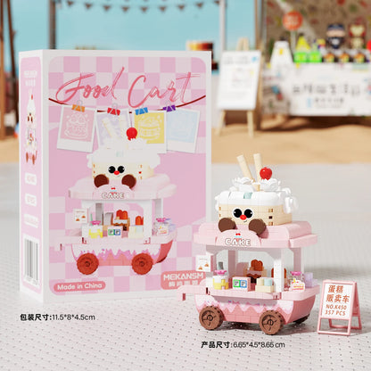 Mini Food Cart Street View Building Blocks Micro Particle DIY Handmade Toys For Kids Creative Gifts Sets Good Vibrations