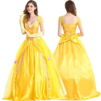 Halloween Costume Adult  Princess Beauty Costume for Women Girl Princess Belle Dress up Ball Gown  Christmas Dresses for Women Good Vibrations