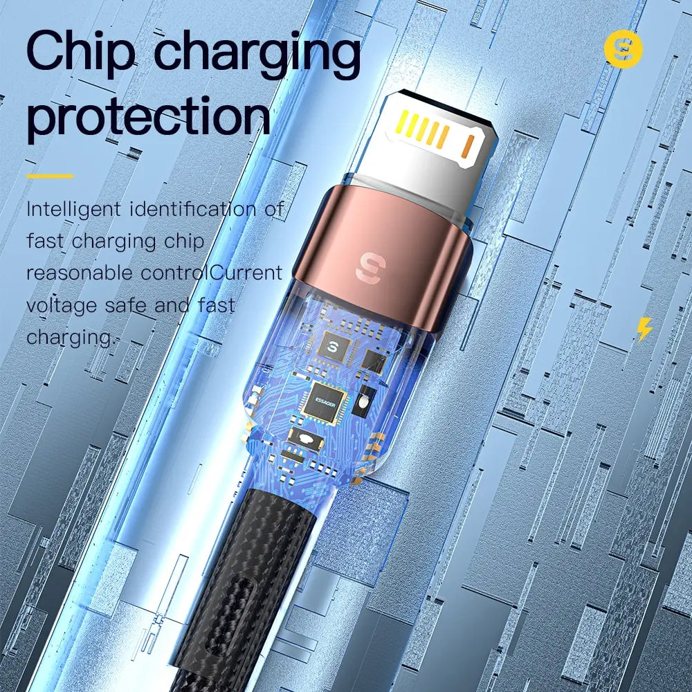 Essager Fast Charging For iPhone Usb Cable 11 12 13 Pro Max Mini Xs Xr X SE 8 7 6 Plus 6s 5 5s 2.4A Wire For iPhone Charger Cord Good Vibrations