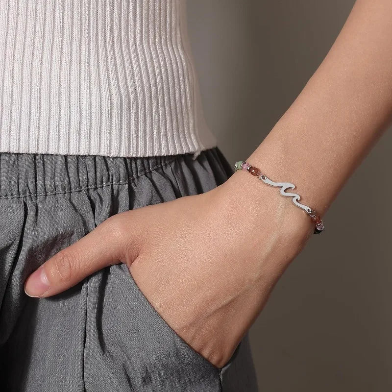 Friend Gifts for Women, Sister Gift, Friendship Bracelets, Wave Bestie Best Friend Birthday Christmas Stocking Stuffers Bracelet Good Vibrations