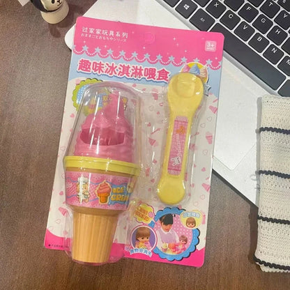 New Ice Cream Feeding Toys for Food Feeding, Role Play, Early Education,Strawberry Pudding Toy,Playing Houses Toys for Children Good Vibrations