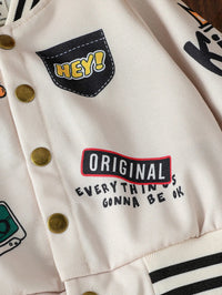 Baby Boys 2025 New Spring Autumn Baby Girls Boys Clothes Cartoon Letter Jacket Fashion Sports Costume Infant Sportswear For 1-3Y Good Vibrations