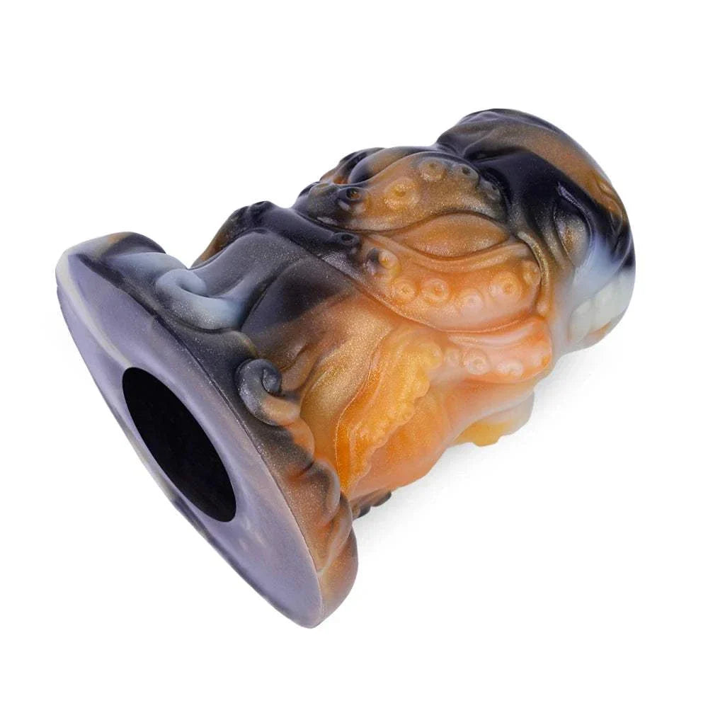 QAAI hollow anal expander in multicolor liquid silicone for prostate massage.