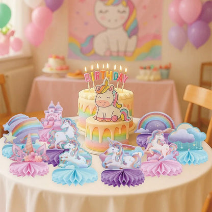 Rainbow Unicorn Honeycomb Ornament Set Rainbow Unicorn Birthday Party Decoration Kids Baby Shower Birthday Party Supplies Good Vibrations