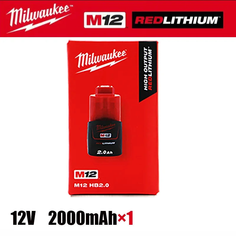Milwaukee 12V Battery, Comes with Packaging Color Box  12V Battery M12B6 6000mAh  Rechargeable tool battery M12 Hot Promotion Good Vibrations