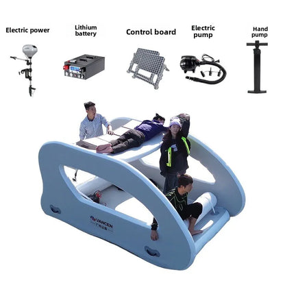 Water Inflatable Yacht Slide Portable Storage Outdoor Yacht Solar Perpetual Motion Machine Floating Bed Luya Hovercraft Good Vibrations