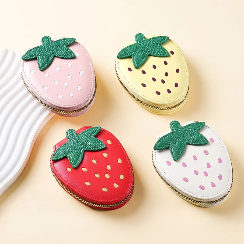 Cute little strawberryPUCoin purse, fruit-themed coin storage bag, card holder Good Vibrations