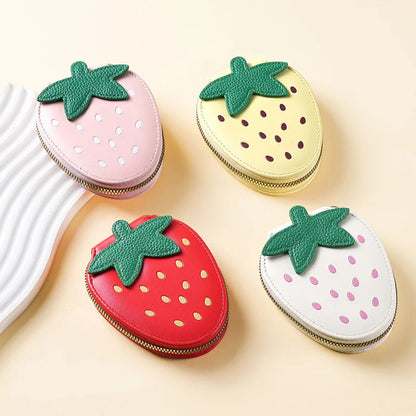 Cute little strawberryPUCoin purse, fruit-themed coin storage bag, card holder Good Vibrations