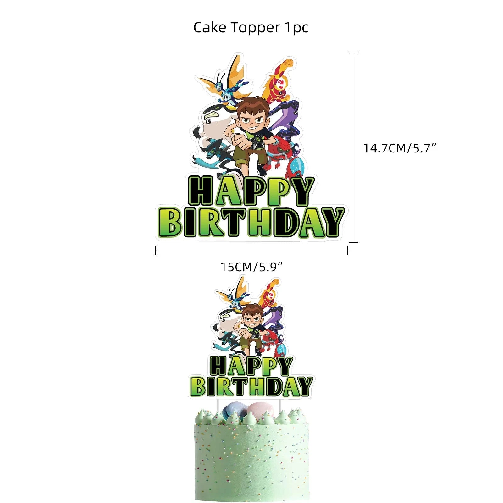 Cartoon Ben-10 Birthday Party Decoration Balloons Favor Set Banner Cake Toppers Baby Shower Boys Ben-10 Party Supplies Good Vibrations