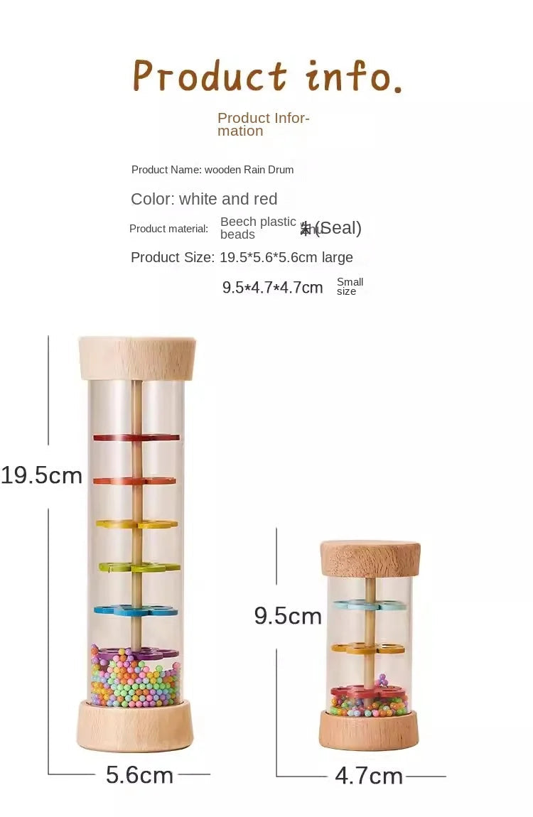 Baby Wooden Rain Sound Pipe Simulation Rain Sound Wooden Toy Gift Hourglass Fun Music Shaker Early Education Enlightenment Toy Good Vibrations