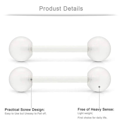 2Pcs 14G 16mm Glow In The Dark Flexible Acrylic Straight Tongue Nipple Ring Retainer Piercing Fpr Woman and Man Good Vibrations Adult Super Store