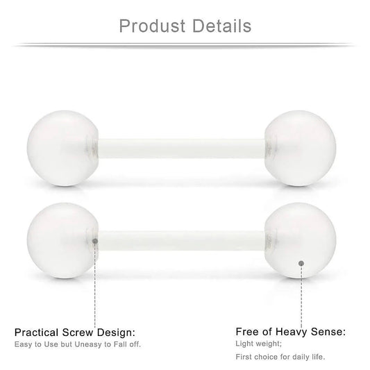 2Pcs 14G 16mm Glow In The Dark Flexible Acrylic Straight Tongue Nipple Ring Retainer Piercing Fpr Woman and Man Good Vibrations Adult Super Store