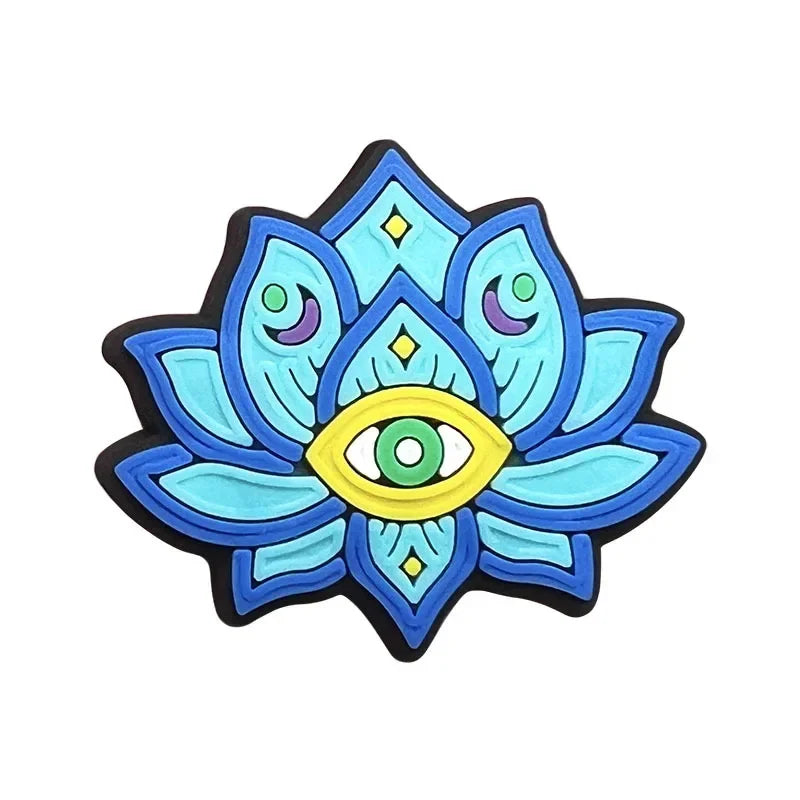 Shoe Charms for Crocs Accessories
 Blue Eyes Shoes Charm for Croc Decorations Pins Men Accessory Jeans Woman Clogs Clips Badges Good Vibrations