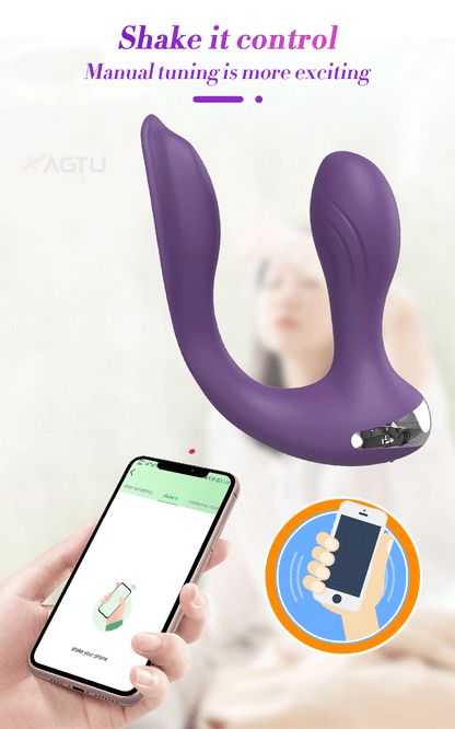 Women Dual Clit Stimulator Ended Vagina Anal Vibrator Female Masturbator Sex Toy