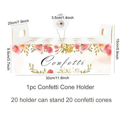Wedding Tray Confetti Cone Stand Box Kraft Paper Tray Rustic Wedding Decoration Wedding Confetti Cones Cones Wedding Set supply Good Vibrations