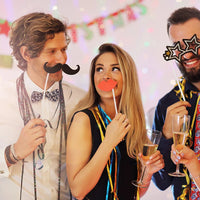 Wedding Decoration Photo Booth Props Bride To Be Hen Party DIY Mustache Lips Bride Photobooth Groom Mr Mrs Bridal Shower Decor Good Vibrations