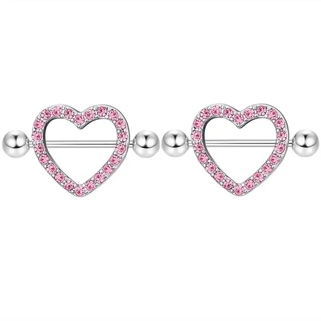 1Pair Green Butterfly Nipple Piercing Jewelry 14G Pink Heart Nipple Rings for Women Flower Nipple Piercing Barbell Pezon Mujer Good Vibrations Adult Super Store