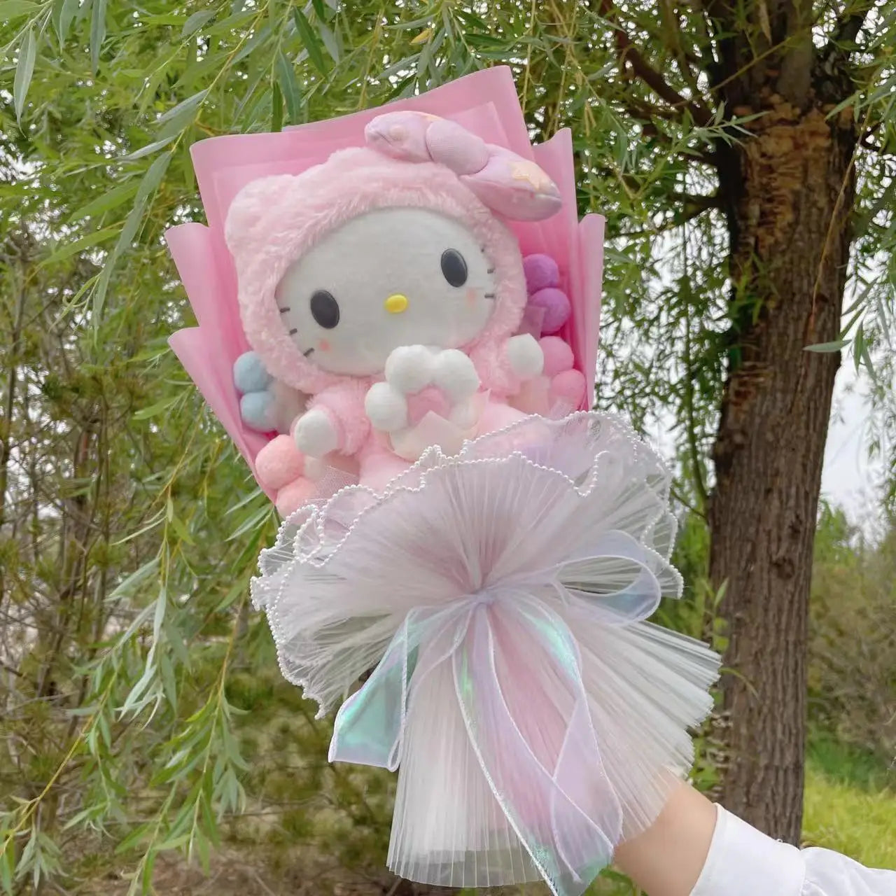 Christmas Gifts Cartoon Sanrio Plush Bouquet My Melody Kuromi Cinnamoroll Kt Cat Plush Doll Toy  Valentine Graduation Gifts Good Vibrations