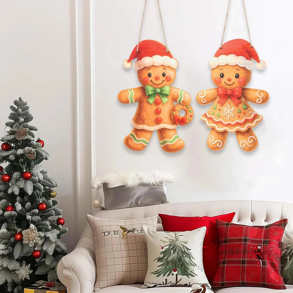 Christmas Door Hanging Merry Christmas Decorations for Home 2025 Navidad Xmas Tree Wall Pendant New Year 2026 Good Vibrations