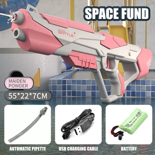 New Water Gun Electric Full Continuous Firing Toy Summer Beach Pool Water Toy Gun Fully Automatic Water Absorption Toys for Kids Good Vibrations