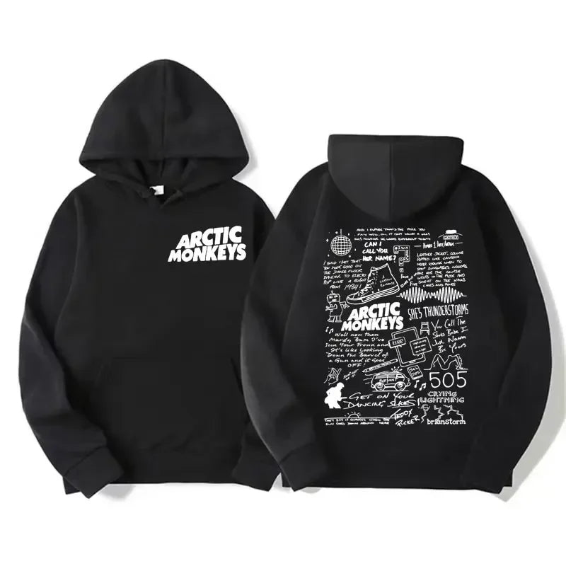 Retro Rock Arctic Monkeys Music Album Graphic Hoodies Men Vintage Oversized Y2k Hip Hop Hoodie Punk Sweatshirt Tour Plus size Good Vibrations