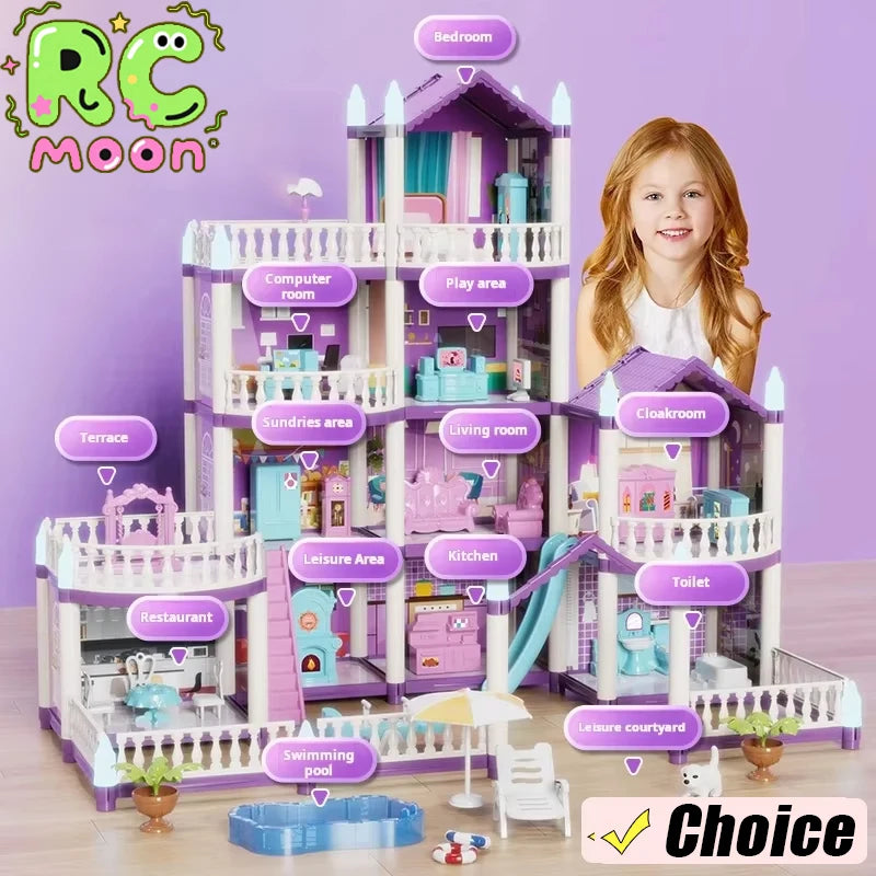 Puzzle DIY Toy Villa Houseplay Educational Large Size Bigger Enjoyable And Fun Doll House House Set Of Toys Good Vibrations