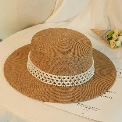 New Elegant Women's Summer Straw Hat Fashion Derby Beach Sun Hats Holiday Panama Hats Chapeu Feminino Good Vibrations