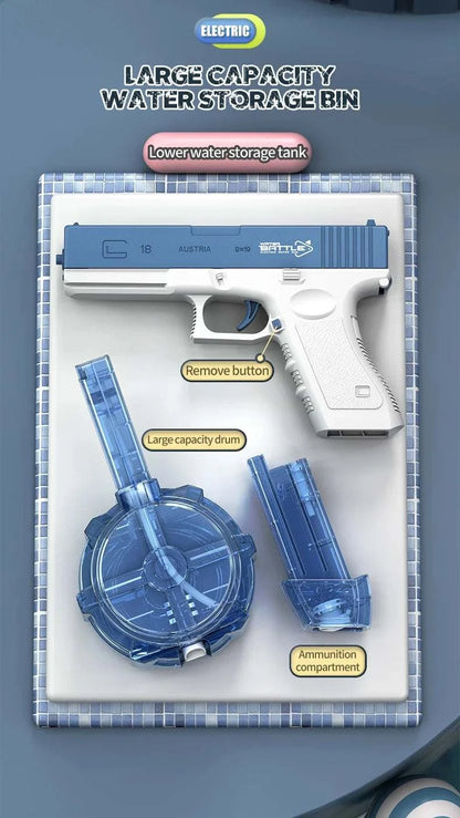 Electric Water Gun Rechargeable Automatic & Manual Spray Gun Capacity Range Up to 32 FT Range for Adults & Kids Good Vibrations