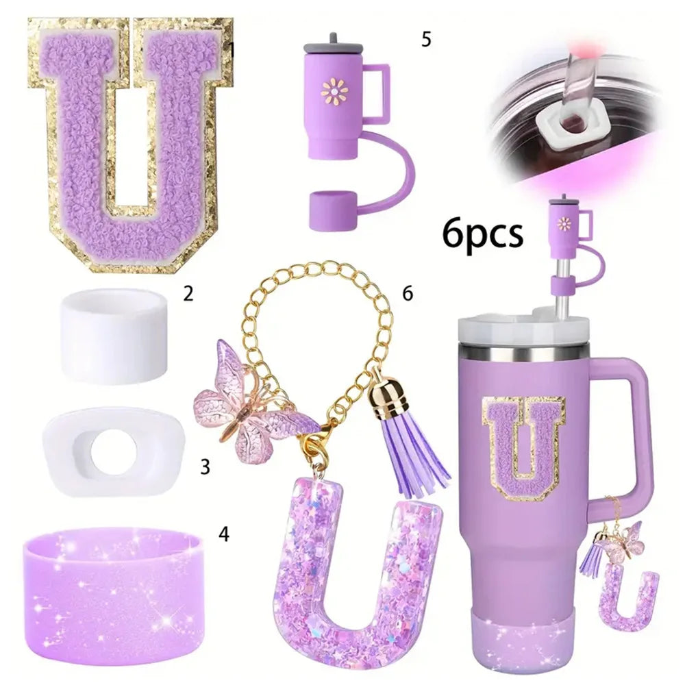 6PCS Cup Accessories Set for Stanley Cup  40oz tumbler with handle Including Silicone Straw Topper and Boot, Spill Proof Stopper Good Vibrations Adult Super Store